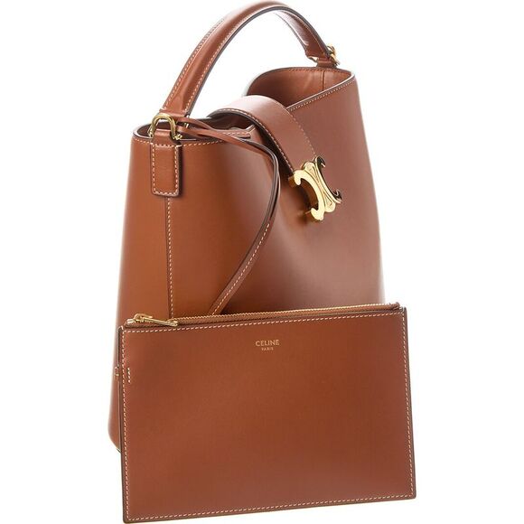 CELINE Louise Medium Leather Bucket Bag - Picture 3 of 4